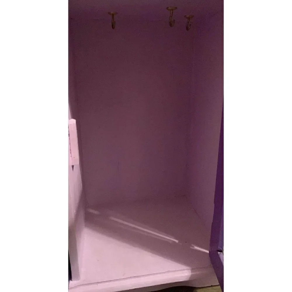 Girls Purple White Floral Hand Painted Jewelry Armoire Wood